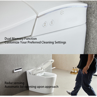WC intelligent de luxe certifié CUPC ETL avec réservoir d'eau intégré, chasse d'eau automatique, bidet en céramique monobloc