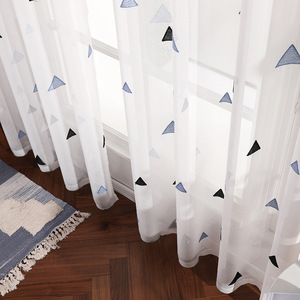Nuovo prodotto di fantasia 2020 bianco nero grigio triangolo finestra <span class=keywords><strong>tende</strong></span> trasparenti, vendita calda a buon mercato soggiorno tenda trasparente/ - Product Image 6