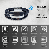 NFC contrôle d'accès RFID étiquette cuir chaîne Bracelet boucle magnétique noix de coco bracelet cartes de contrôle d'accès personnalisées 213 NFC