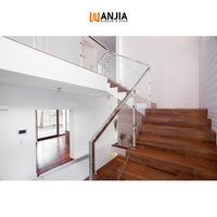 Rampes de balcon de patio personnalisées au design moderne rampe d'escalier en acier inoxydable balustrade en verre rampe d'escalier en verre