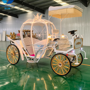 Nuevo Diseño de Carruaje de Caballos Rosa de Cenicienta, Carruaje de Princesa con Caballos para Bodas y Parques Temáticos - Product Image 5