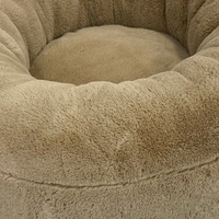 Lit pour animaux de compagnie ETRIP PET, luxueux, doux, moelleux, chaud, en peluche kaki, nid pour chien, lit rond en forme de beignet pour chat et chien, hiver