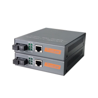 Convertidor de Medios de Fibra Óptica Gigabit 1RJ45 + 1Fibra, Convertidor Óptico Netlink 10/100/1000M Monomodo 20 KM