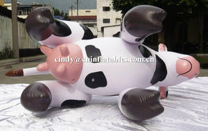 ของเล่นเป่าลมรูปสัตว์ PVC รุ่นวัว ของเล่นเป่าลมโฆษณารูปวัวมิลก้า/วัวเป่าลม/วัวนมเป่าลม - Product Image 2