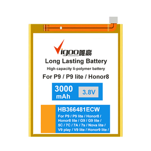 Batería de polímero de litio para teléfono Android, batería integrada para HW P9 G9 <span class=keywords><strong>Honor8</strong></span> P9 Lite HB366481ECW - Product Image 1