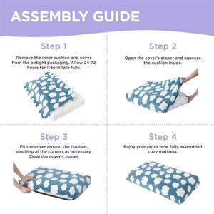 Dễ thương hiện đại mờ sang trọng dày băm nhỏ bọt Bolster chống trượt Dog & Cat giường với nắp có thể tháo rời, màu tím, trung bình - Product Image 5