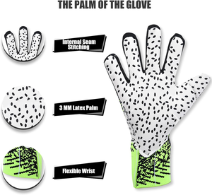 Jeugdkeepershandschoenen Voetbalkeepershandschoenen met antislip latex handpalmgrepen voor verbeterde prestaties voor wedstrijden voor volwassenen en kinderen - Product Image 2