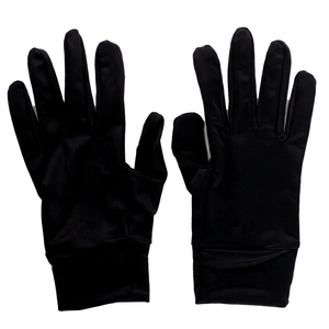 Black Elastic Wrist-Length Casual Gloves Wool/Acrylic <b>Material</b> Outdoor Winter Use Daily Life - Product Image 1