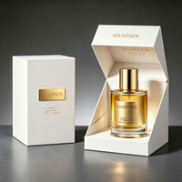 Flacon de parfum givré 30ml 50ml 100ml avec couvercle doré, impression d'étiquette personnalisée, élégant contenant de parfum, fournisseur de parfums de marque privée