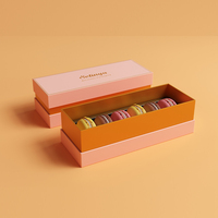 Umweltfreundliche Maßgefertigte Macaron-Verpackungsbox Premium Lebensmittelgeeignete Geschenkbox mit Logo für Bäckereimarken
