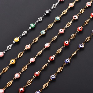 Pulsera de Acero Inoxidable de 6mm con Ojo Turco y Eslabones de Escarabajo, Cadena de Mano para Mujer/Niña, Brazalete de Color Dorado, Tobilleras, Joyería Metálica - Product Image 6