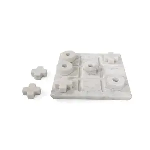 Juegos de mesa acrílicos de mármol, juego de mesa con punta Tac, 10 piezas, nuevos y cruces XO, regalos de estrategia