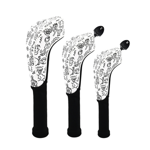 ปลอกคลุมหัวไม้กอล์ฟลายพิมพ์ ปลอกคลุมไดรเวอร์ ไม้แฟร์เวย์ ไม้ไฮบริด พัตเตอร์ ปลอกคลุมหัวไม้ PU พร้อมผ้าถัก - Product Image 2