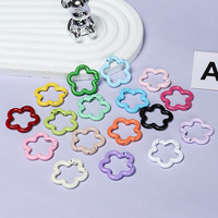Porte-clés en alliage en forme de fleur couleur bonbon avec fermoir à clip ouvrable pour accessoires de bijoux DIY