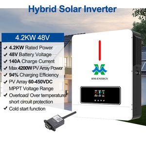 Nouveau produit hybride : Onduleur solaire hybride haute fréquence 24V 110V 3.6KW à onde sinusoïdale pure, avec MPPT simple 30A et efficacité de 98% (Modèle HM3600W) - Product Image 4