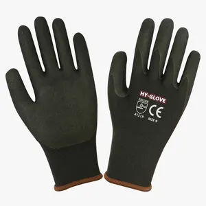 15G Nylon Spandex Knit Nitrile Sandy Micro Foam Dipped Work Gloves Firm Grip Touch Screen Aqua Glove