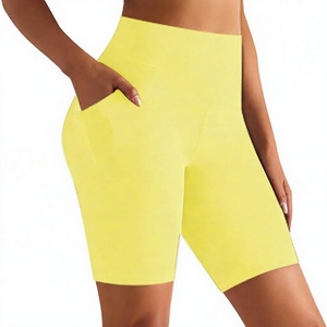 Shorts de cycliste pour femme fabriqués par OEM avec poches - Taille haute, effet ventre plat, pour yoga, entraînement, course à pied, gym, en Spandex - Product Image 6