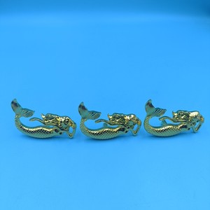 Zinc Alloy Mermaid Furniture Handle Warm Gold Novelty Shape <b>Wardrobe</b> <b>Hardware</b> Accessory Coastal Design Durable - Product Image 3