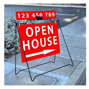 Custom Yard Open House Sign Foldable <b>Swing</b> Metal a <b>Frame</b> Stand - Product Image 1