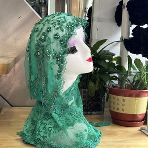 Nuovo Scialle Premium Ricamato con Perline Fatte a Mano - Copricapo da Preghiera per Donne Musulmane con Bordo in Pizzo ed Elegante Coprispalle - Product Image 2