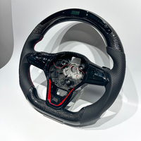 Volante de Alto Rendimiento Personalizado de Fábrica en Fibra de Carbono Negra con Detalles Rojos LED, Compatible con Volkswagen MK8 MK7 MK6 Golf R