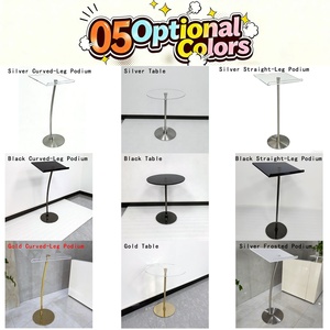 <span class=keywords><strong>Atril</strong></span> y Mesa Modernos de Acrílico Ecológico de 12 mm, 2 Estilos, 3 Colores, Podio de Metal Pulido, Soporte Estable para Eventos y Bodas, En Stock - Product Image 6