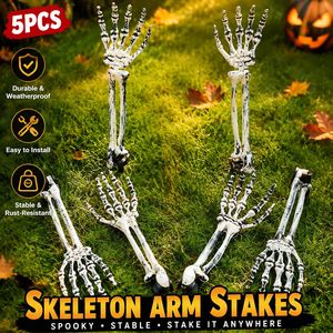 Décorations de jardin en plastique pour Halloween : mains de crâne à insérer au sol, accessoires de fête extérieure, style horreur - Product Image 2