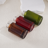 Flacon compte-gouttes en verre épais de 30 ml, emballage cosmétique vide, flacons ambrés à épaule plate, conteneurs pour huiles essentielles