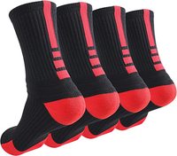 Chaussettes de basket-ball personnalisées avec logo pour hommes, chaussettes de sport d'extérieur épaisses avec coussinets pour les mollets, chaussettes athlétiques OEM en gros