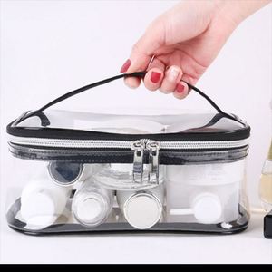 Transparent PU Zipper Cosmetic <b>Bags</b> Lady Style <b>Clear</b> Pvc Makeup Pouch <b>Travel</b> Organizer Cosmetiquera Case - Product Image 3