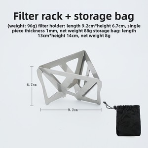 Soporte para café con filtro, portátil, de acero inoxidable, plegable, para camping al aire libre, con embudo y taza, para estufa de café y filtro de posos de café - Product Image 5