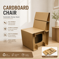 Chaise en carton écologique pliable, mobilier en papier ondulé léger, recyclable, emballage plat