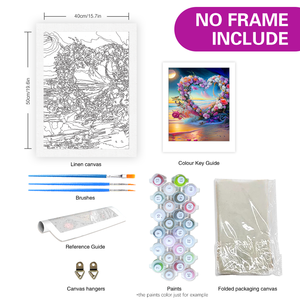 Peinture par numéros <span class=keywords><strong>coeur</strong></span> fleurs bord de mer artisanat mur Art photo <span class=keywords><strong>dessin</strong></span> peinture Kit bricolage ensemble pour décors à la maison 40x50 - Product Image 2