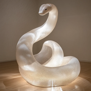 Installazione Artistica Personalizzata per Interni <span class=keywords><strong>di</strong></span> Gallerie d'Arte, Scultura <span class=keywords><strong>di</strong></span> Serpente Illuminata su Rete, Statua Gigante <span class=keywords><strong>di</strong></span> Cobra Luminosa per Festival - Product Image 4
