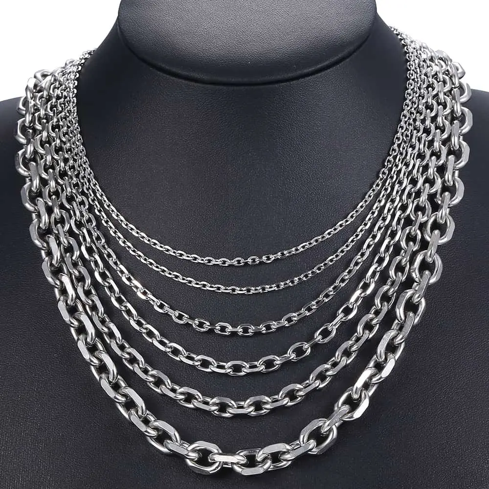 Direct Jewelry factory 316L en acier inoxydable, chaîne à gros maillons, collier pour hommes et femmes, bijoux