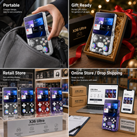 Console de jeu portable X36 Ultra, double système Android Linux, écran 4,2'' 720*720, Wifi, console de jeu rétro pour cadeau, vente au détail