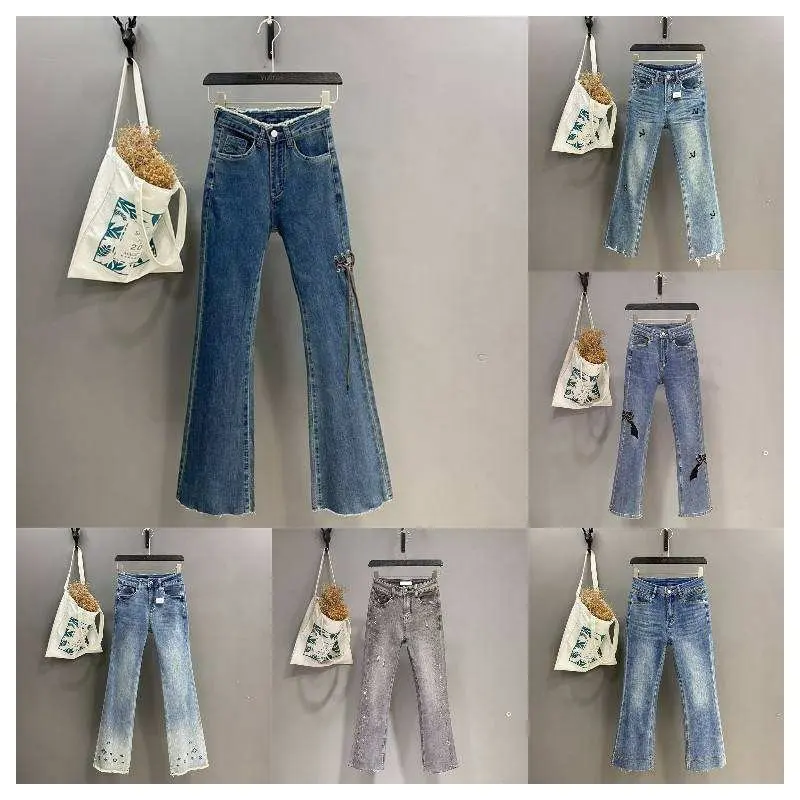 Jeans rasgados para mujer Denim Mujer Skinny Women Ripped Denim jeans de pierna recta para mujer al por mayor