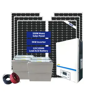5kv الشمسية نظام الشمسية 5kw نظام الطاقة الشمسية المنزلية خارج الشبكة ل التجارية أو السكنية استخدام تثبيت على سقف