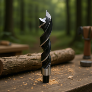 Broca para madera de acero al cromo vanadio con estría en espiral para perforaciones precisas en troncos de madera - Product Image 3