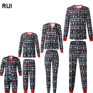 RUIQUWIN New Arrival Custom Designs Woven Smooth Cartoon Pyjamas Adult <b>Matching</b> Family <b>Christmas</b> <b>Pajama</b> Set - Product Image 1