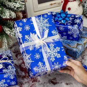 <b>Blue</b> Christmas Wrapping <b>Paper</b> <b>Roll</b> Snowflake Design 46.8 Square Feet Recyclable Gift Craft Use - Product Image 4