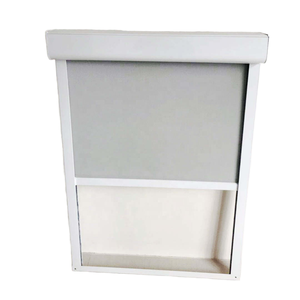 Outdoor Minimalist Electric Horizontal Fabric Zip Track System Roller Blind with Plain Design - Product Image 1