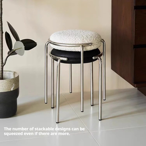 Wholesale Premium Modern Velvet Stool with Stainless Steel for Restaurant Kitchen <b>Dining</b> Use <b>Stackable</b> Hotel <b>Chair</b> - Product Image 1
