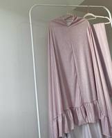 Ensemble de prière personnalisé en gros, 2 pièces, Abaya imprimée sur mesure avec volants, ensemble de prière musulman, sac Telekung, robes de prière