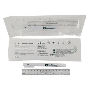 Pointe chirurgicale stylo marqueur de peau chirurgical stérile médical stylo marqueur de peau stérile avec règle - Product Image 1