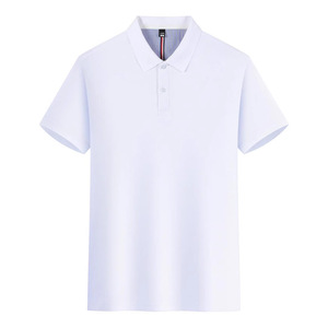 Camisa Polo Blanca, 65% Algodón, Tejido Piqué, Manga Corta, Transpirable, para Uso Diario - Product Image 1