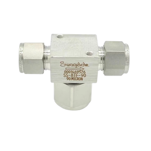 SS-8TF-90 SS-6TF-7 SS-6TF-40 Acier inoxydable 316 1/2 po. Filtre à particules de type T à pores de 3/8'', 90, 40 et 7 microns - Product Image 1
