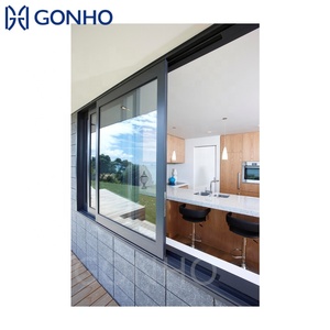 GONHO Horizontal deslizante doble acristalamiento de acero inoxidable mosquitera marco abridor Manual <span class=keywords><strong>precio</strong></span> Filipinas puertas <span class=keywords><strong>ventanas</strong></span> deslizantes - Product Image 6