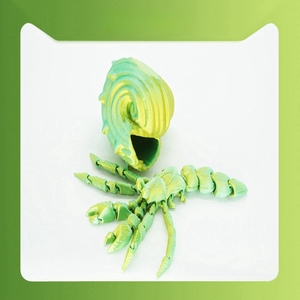Décoration de bureau imprimée en 3D, jouet crabe ermite personnalisé, modèle enfant détachable et pivotant librement, ornement cadeau - Product Image 6