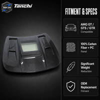 Couvercle de capot moteur en fibre de carbone Tanchi pour Mercedes-Benz AMG GT GTS GTR C190 2014-2019 Remplacement du capot moteur B63-15